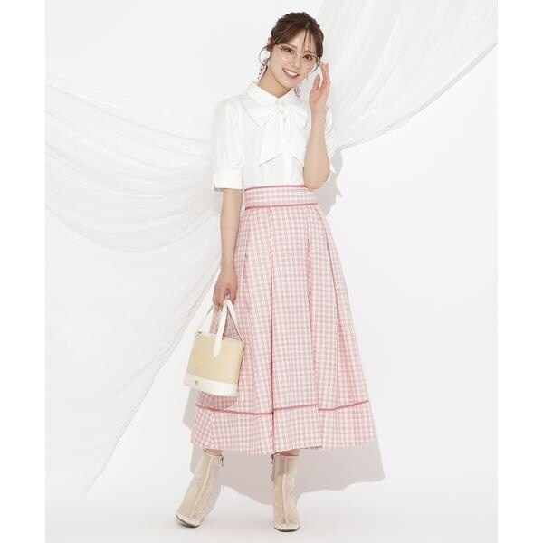 ヴェロフォンナ　ピンクタックスカート ヴェロフォンナ ピンクタックスカート （レディースファッション
