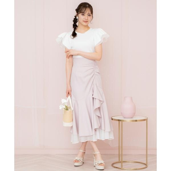 裾オーガンジーデニムスカート | ウィルセレクション