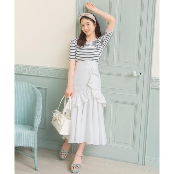 裾オーガンジーデニムスカート | ウィルセレクション