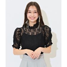 ハイネックレーストップス