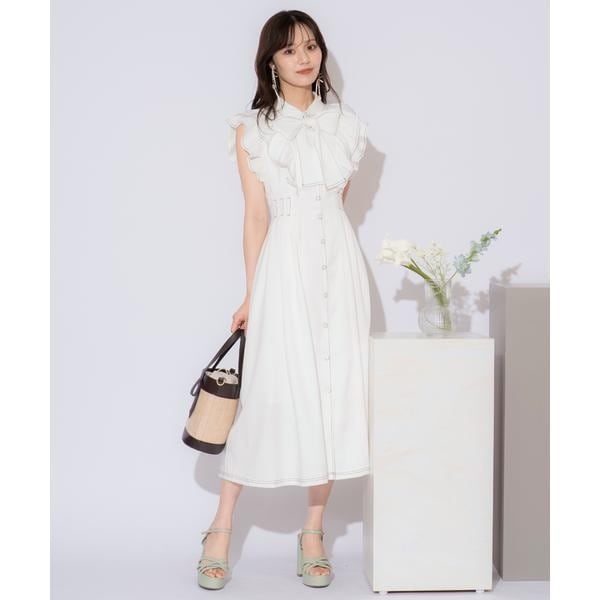 willselection ウィルセレクション　ツイードボリューム袖ワンピース ツイードボリューム袖ワンピース | ウィルセレクション