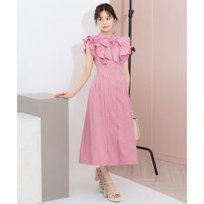 リボンタイタックウエストシャツワンピース