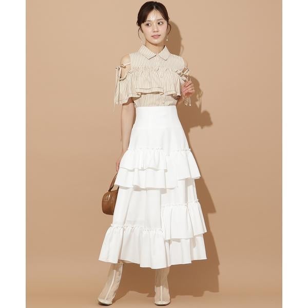 新品　ウィルセレクション　バイヤス　チェック　サーキュラー　スカートニット バイヤスチェックサーキュラースカート | ウィルセレクション