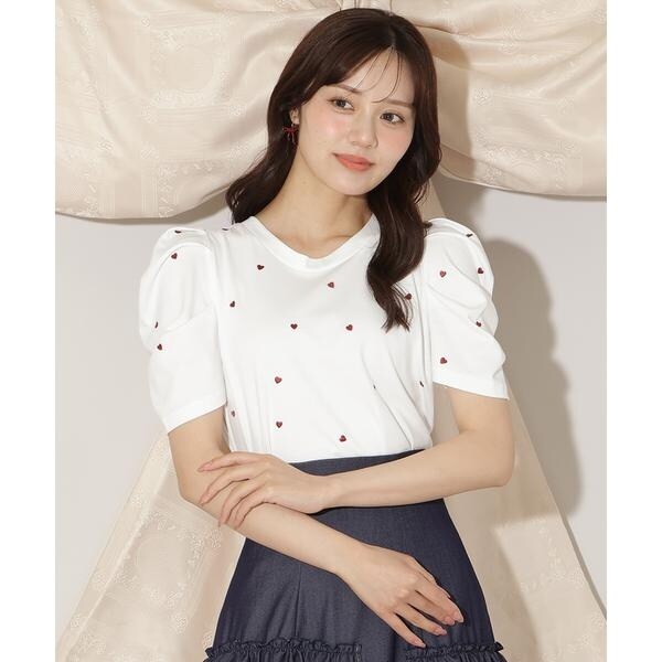 ハート刺繍タックスリーブTシャツ | ウィルセレクション