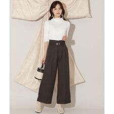 ベルト付きタックワイドパンツ
