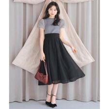 オーガンジータックフレアスカート