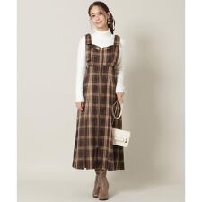 ショルダーリボンフロントZIPワンピース