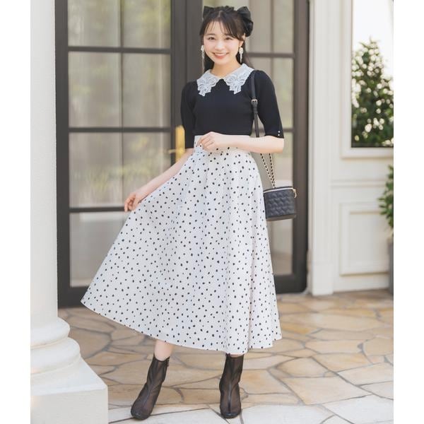 willselection ウィルセレクション フロッキードット スカート WILLSELECTION（ウィルセレクション）の「ドットフロッキースカート