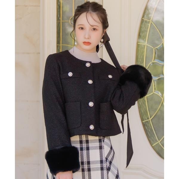 WILLSELECTION ショートコート ノーカラーブークレショートコート | ウィルセレクション