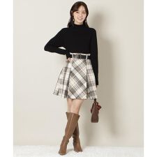 ウィルセレクション(WILLSELLECTION)のベルト付きツイードミニスカート