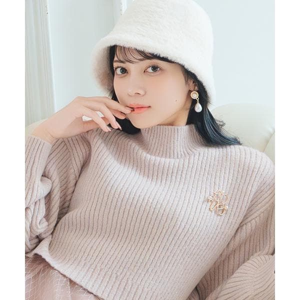 ブローチ付きクロップドラメニット | ウィルセレクション