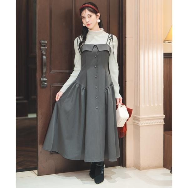 リボンプリントバブルスリーブフレアワンピース | ウィルセレクション