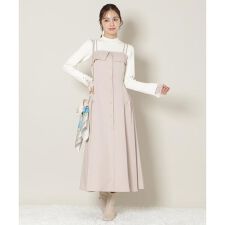 ギャザー切替ストラップキャミワンピース