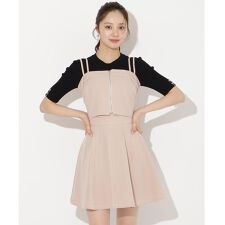 フロントZIPデニムビスチェ