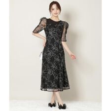 刺繍レースアシンメトリーマーメイドワンピース