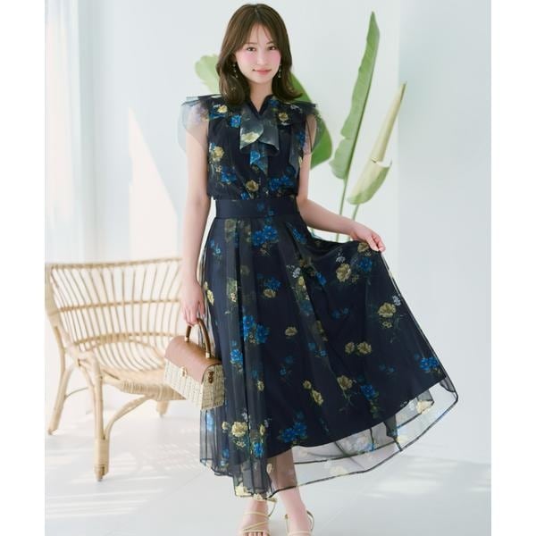 フラワーメッシュタックフレアスカート | ウィルセレクション
