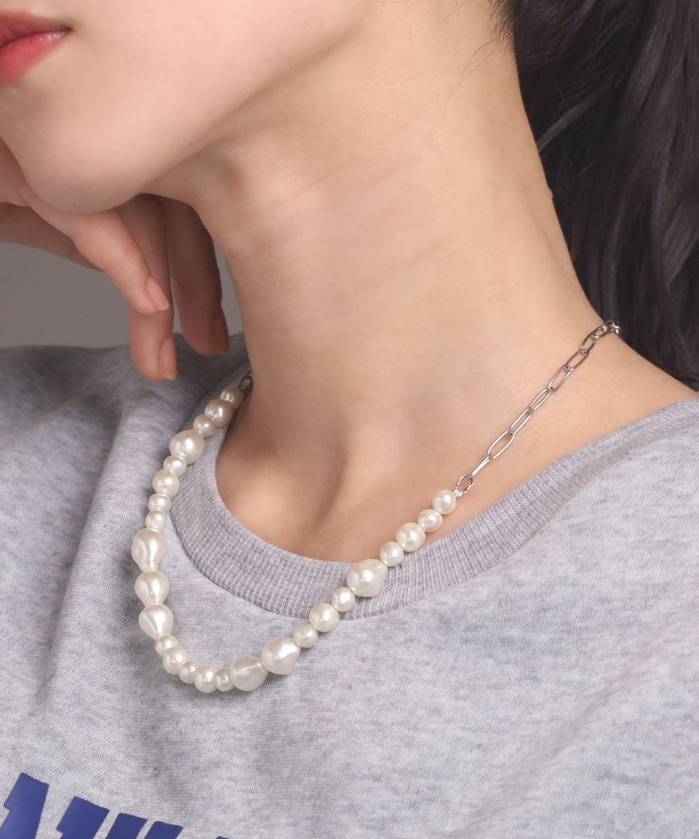 バロックパール ネックレス シルバー