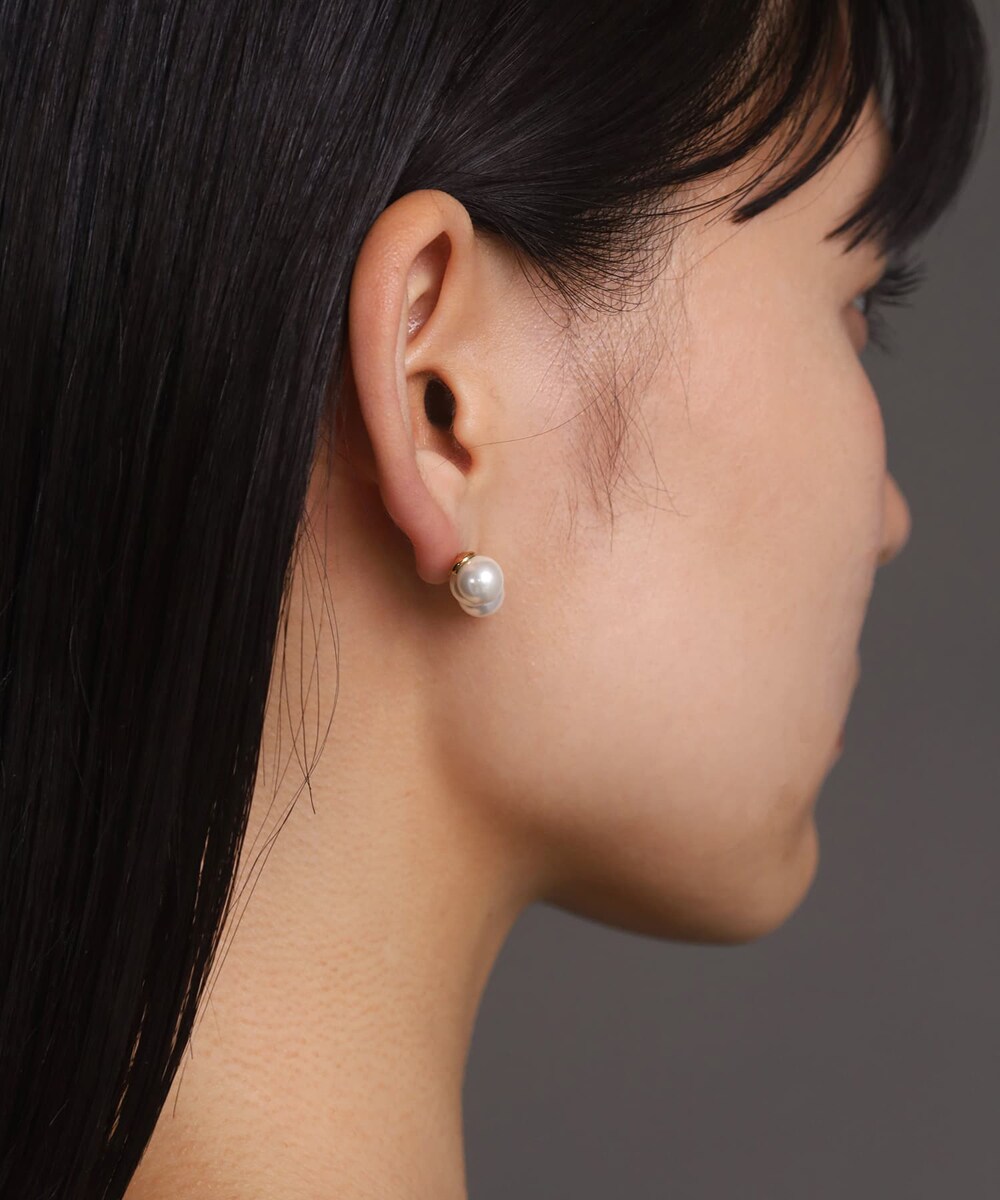 ピアス　3点 LHME ラインパールピアス/3粒/ゴールド/サージカルステンレス