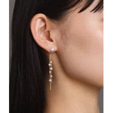 LHME パールチャームドロップピアス/ゴールド/サージカルステンレス 金属アレルギー対応