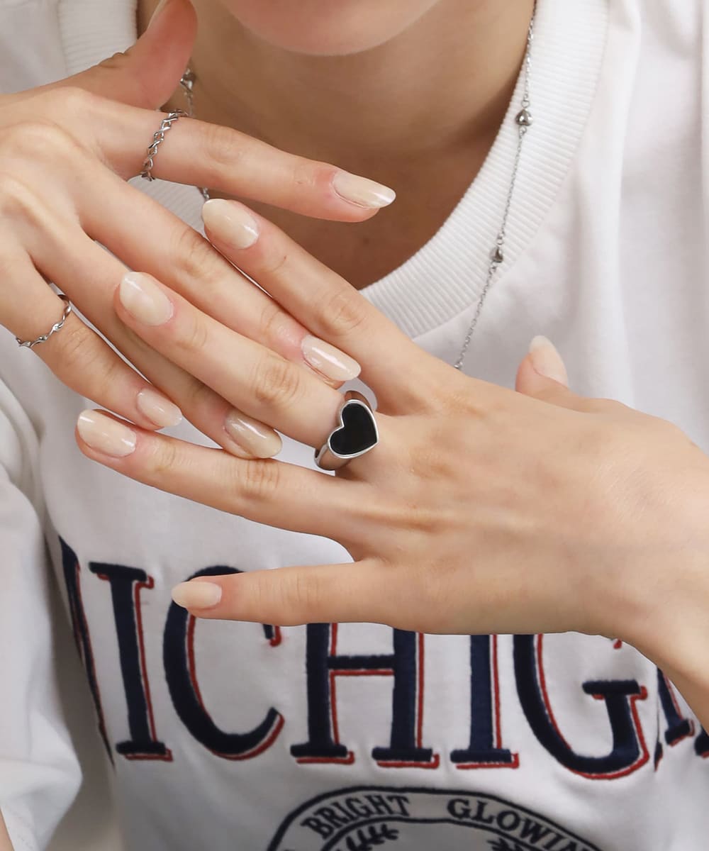 ジャーナルスタンダード別注ハートリング 別注【MAISON DPULSE/メゾンドパルス】 Double heart ring