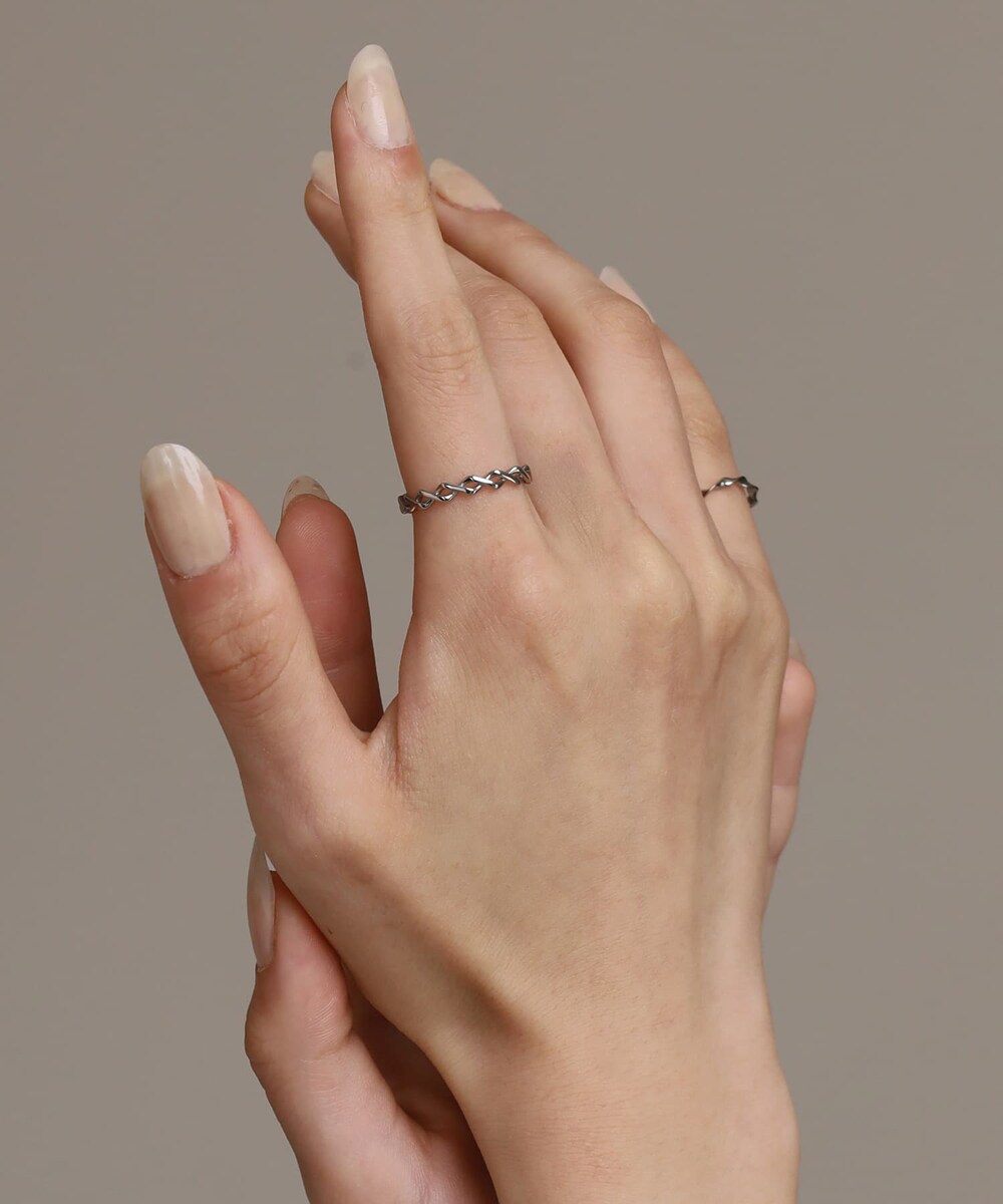 LHME あみあみリング/シルバー/サージカルステンレス 金属アレルギー