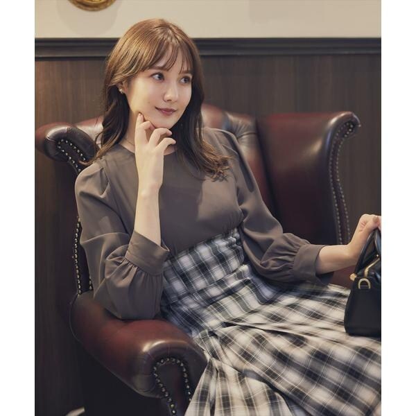 FENNEL配色ニットドッキングワンピース/モカ✖️ブラック フェンネル FENNEL 配色ニットドッキングワンピース （モカ