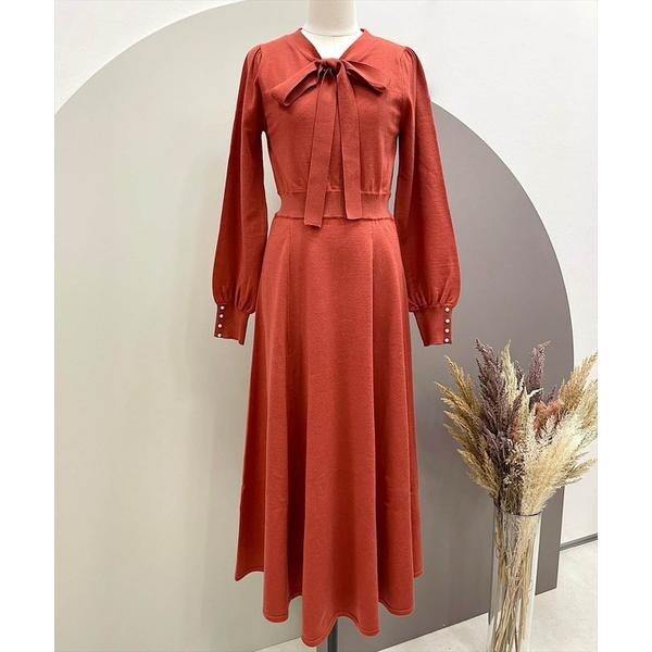 パール袖ボウタイニットワンピース | スウィングル(SWINGLE