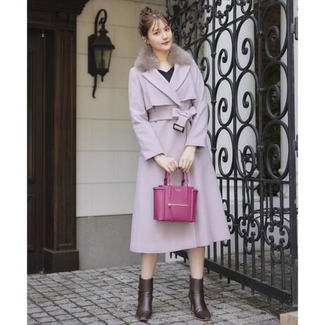 FOXファー付ウールトレンチコート | スウィングル(SWINGLE) | マルイ  