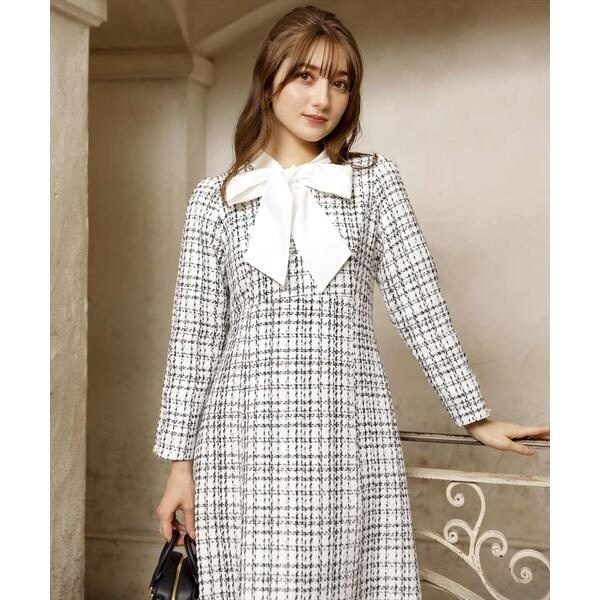 2WAYボウタイツイードドレスワンピース | スウィングル(SWINGLE