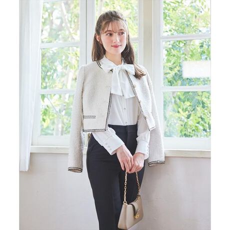 新品未使用 cygne 新品 シーニュ ツイードジャケット Lydie 明るく