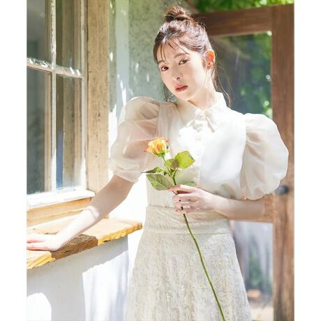 チュールオーバードレス シースルー フォトウェディング ベージュ  