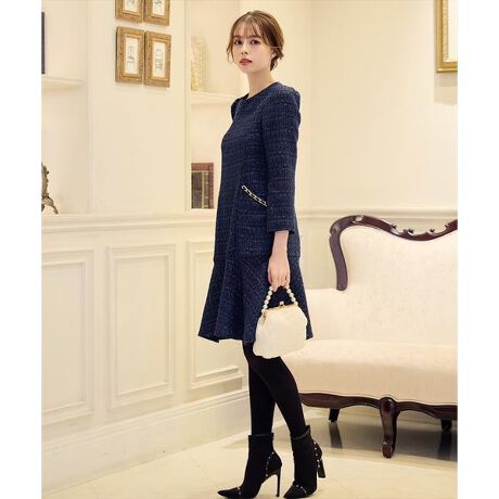 チェーンポケットツイードミニワンピース | スウィングル(Swingle  