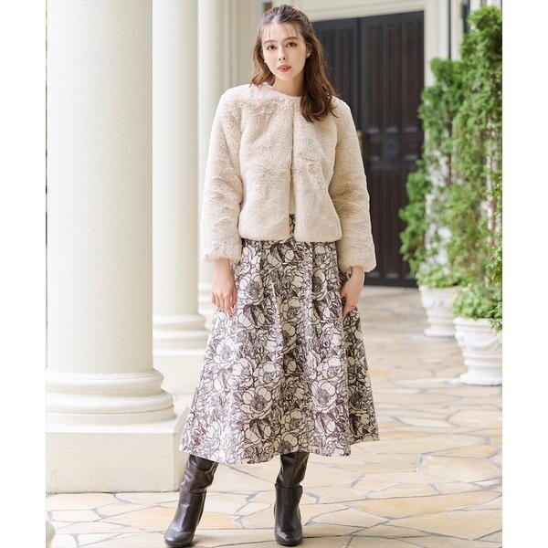 ショート丈エコファーノーカラージャケット | スウィングル(SWINGLE