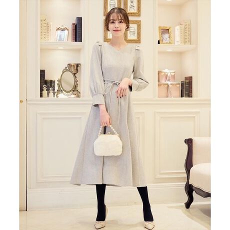 ハートネックツイード美シルエットワンピース | スウィングル(SWINGLE  