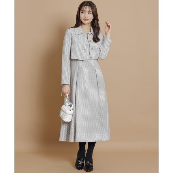 Swingle スウィングル ジャケット ワンピース セットアップ 千鳥柄 M