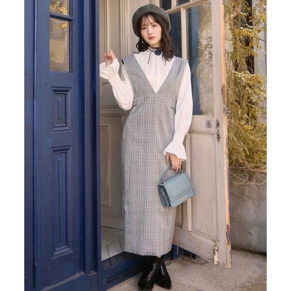 サイドビットVネックジャンパースカート | スウィングル(SWINGLE