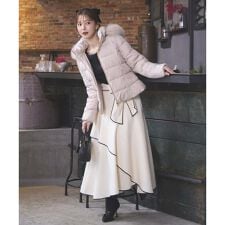 FOXファー付エレガンスショートダウンコート