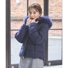 FOXファー付エレガンスショートダウンコート