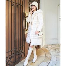 FOXファー付エレガンスロングダウンコート