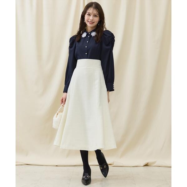 SWINGLE（スウィングル）の「ふくれジャガードウエストリブロングスカート（スカート）」 - WEAR