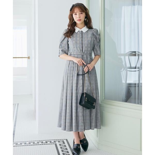 バイカラー衿パイピングデザインシャツワンピース | スウィング