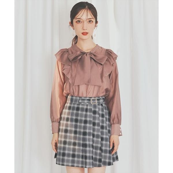 チェックフリルボウタイブラウス | スウィングル(SWINGLE) | マルイ