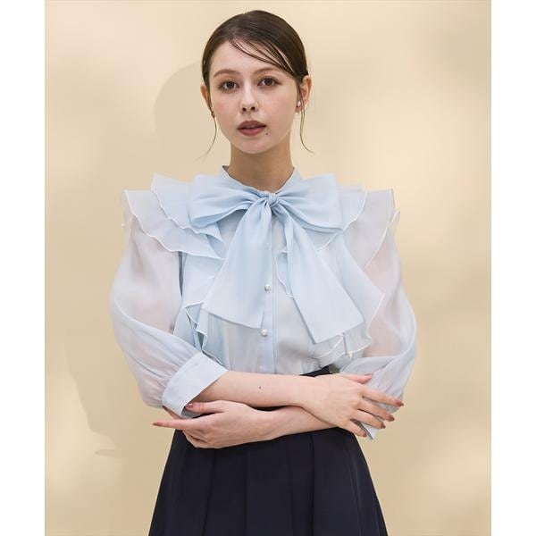 チェックフリルボウタイブラウス | スウィングル(SWINGLE) | マルイ