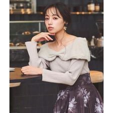 スウィングル(SWINGLE)のフェザーリボンオフショルニットプルオーバー