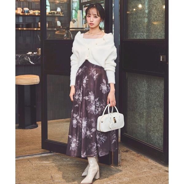 ブライトサテンドットフレアスカート | スウィングル(SWINGLE