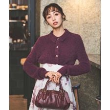 襟付きラメカーディガン