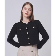 金ボタンクルーネックカーディガン