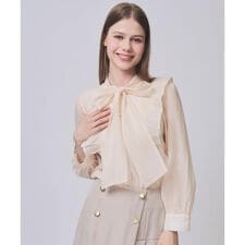 シアーBIGリボンタイブラウス