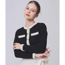 配色ニットジャケット