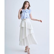 ベルト付きティアードスカート